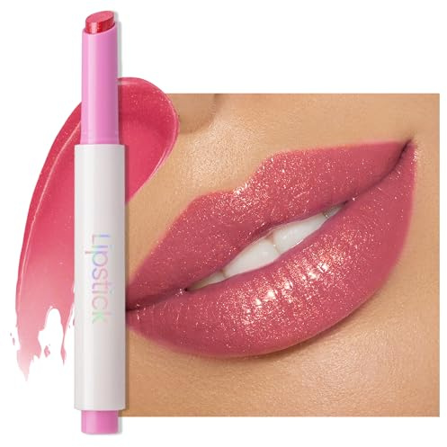 Erinde 2 in 1 Lipstick & Lip Balm, Lippenstift 24 Stunden Halt, Wasserfest Feuchtigkeitsspendend Lip Gloss, Pflegender Lippen Makeup, Mit Feinem Schimmer, Weiche Textur, Druckmechanismus Design #05