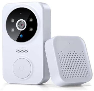 OPTEPYOE Videocitofono, comunicazione bidirezionale, bianco, nero(White)