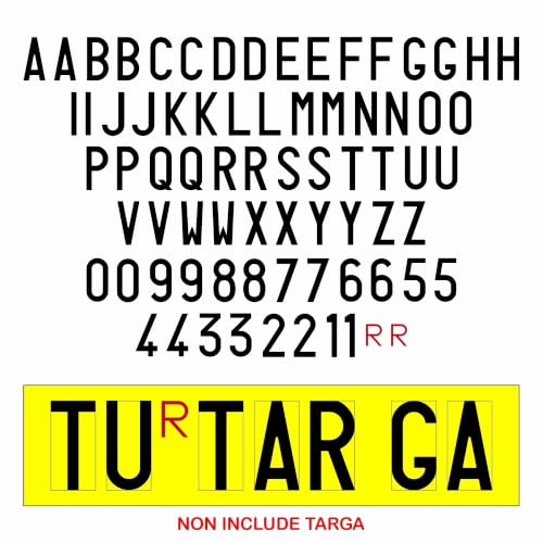Autodomy Confezione da 2 Lettere e Numeri Adesivi per Targa Ripetitrice per Rimorchio e Carrelli Appendice Omologata 8x4 cm | Adesivo Targa Ripetitrice | Serie Completa Adesive