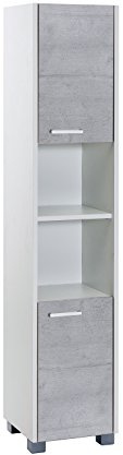 Schildmeyer Laif Hochschrank, Holz, Weiß, Steingrau, 30 x 30.2 x 150.5 cm