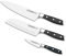 3 Claveles 28007 Set Cuchillos Cocina: Verduras 9cm + Santoku 18cm + Cocinero 20cm, Línea Toledo, Acero Inoxidable, Plata