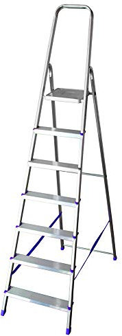 Divine Home échelle domestique en aluminium 7 marches échelons charge 120 kg dh53834