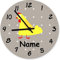 ShirtInStyle Wanduhr Kinderzimmeruhr Huhn Hahn mit Wunschnamen Geschenk Uhr Kinder Handmade, 20cm, Farbe Pastellbeige