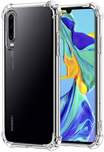 Verco Handyhülle für Huawei P30, Anti Shock Schutzhülle für Huawei P30 Hülle Silikon [Display- & Kameraschutz] Weiche Flexible TPU Hülle, Transparent