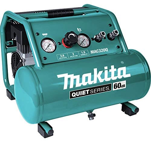 Makita MAC320Q Quiet Series 1-1/2 HP, 3 Gallon, Oil-Free, Electric Air Compressor