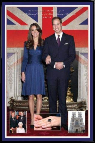 1art1 Haus Windsor Poster Plakat | Bild und Kunststoff-Rahmen - Königliche Hochzeit, Will & Kate (91 x 61cm)