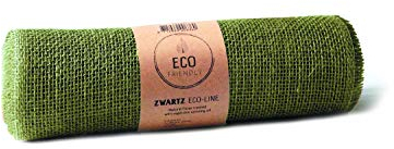 Juteband, Tischläufer, Soft Jute, Natur/Farbig 30 cm breit, 5 m Rolle | Tischband Deko Hochzeit rustikal Natur/Farbig (Oliv)
