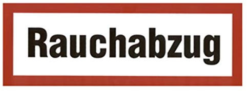 Schild Text Rauchabzug RWA Kunststoffplatte 150x51mm