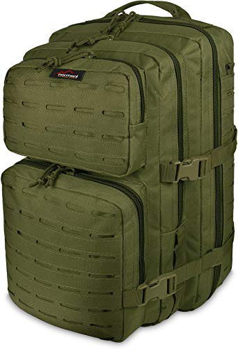normani US Assault Pack Laser Tec Large, Rucksack 50 Liter Farbe Oliv