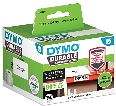 DYMO LW-Kunststoff-Etiketten 59x102mm 300St weiß permanent
