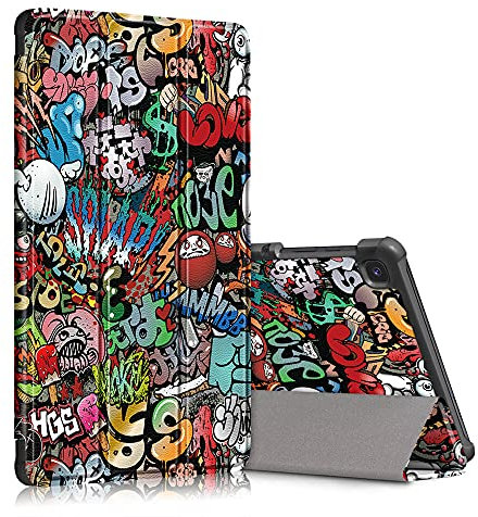 TOPCASE Case Compatible With Samsung Galaxy Tab A7 Lite 8.7 2021 SM-T220/SM-T225 Tablet Cover-Ultra Slim Lightweight Stand Magnetic Shell,Graffiti
