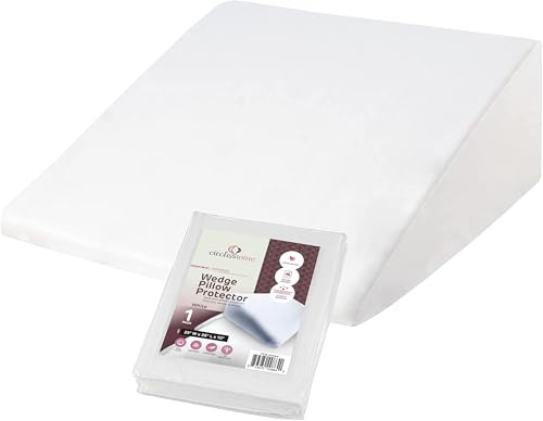 CirclesHome Keil-Kissenbezug, 100% Baumwolle, mit Reißverschluss, weich, hypoallergen und atmungsaktiv, 63,5 x 63,5 x 25,4 x 5,1 cm