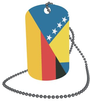 U24 Dog Tag Erkennungsmarke ID Tag an Kette Flagge Bosnien Herzegowina-Deutschland Alu 30 x 50 mm