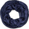 styleBREAKER Damen Loop Schal leicht und seidig mit Glitzer in Unifarben, Schlauchschal, Tuch 01016214, Farbe:Dunkelblau