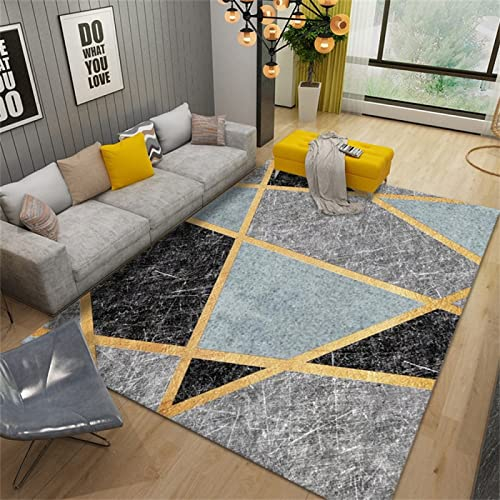 RUGMRZ Webteppich Teppich Pastell Grauer schwarzer rechteckiger Teppich Moderne Schlafzimmer-Accessoires Anti-Rutsch 60X90CM Balkonteppich