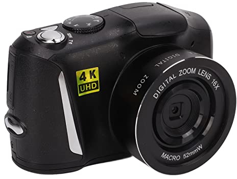 4K Digitalkamera,HD 48MP Videokamera Digitale Vlogging Kamera mit 3,2 Zoll IPS Bildschirm, 16 fach Digitalzoom Vlogging Kamera, mit Externem 3,5mm Mikrofonanschluss und 1/4 Zoll Schraubanschluss