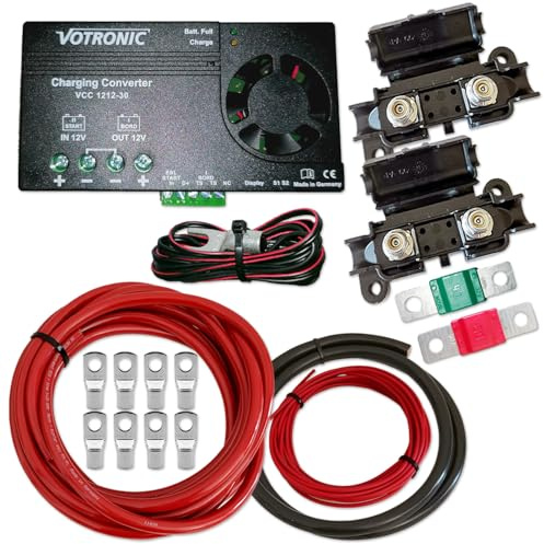 Impulse Innovation Zweitbatterieset VCC 1212-30 Ladebooster 12 V 30 A | 6 m 16 mm² Vollkupfer-Kabelsatz, B2B-Charger, für EURO6, Camper & Boot