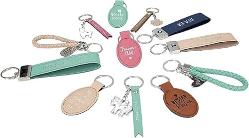 Depesche 11807-015 Vergiss mich nicht Schlüsselanhänger, geflochtene Schlaufe aus Kunstleder mit Metallabschluss, Türkis, inkl. Metallanhänger mit Home Schriftzug