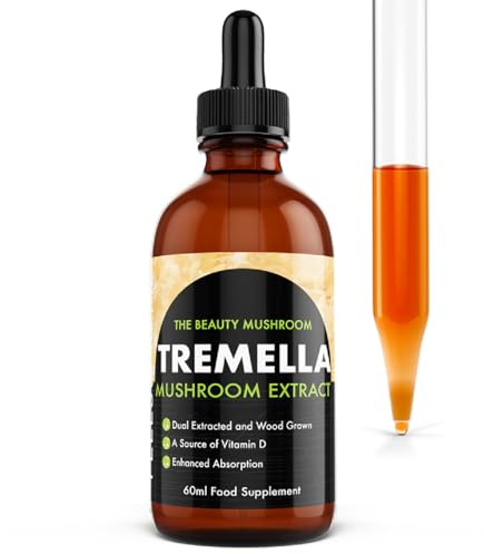 Feel Supreme - Tremella Mushroom Extract Liquid 60ml - 10:1 Dual Extract Supplement - Skin Hydration, Skin Health & Antioxidant Support - Mushroom Supplement for Men & Women - Vegan Tincture
