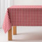 GAMUSI Tischdecke, schmutzabweisend, rechteckig, Vichy-Bild, Baumwolle, wasserdicht, 140 x 300 cm, Rot