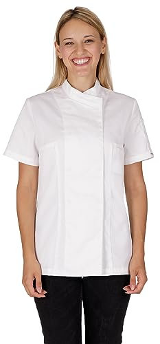 PALLTEX Veste De Cuisine Femme Professionnel, Blanc, L