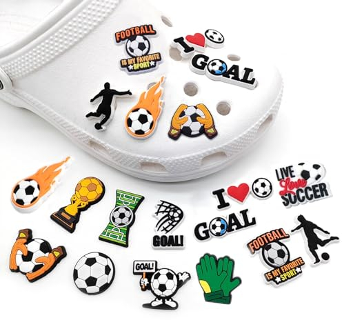 Jatidne 30 Shoe Decoration Charms for Football Croc Charms, PVC Cartoon DIY Shoe Accessories for Kids Boys