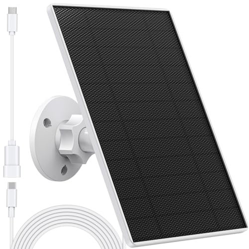 Solar Panel Charger Compatible with Eufycam 3/3C/2C/2C Pro/E40/E20/2/2 Pro/E/L20/L40/Solo/SoloCam Spotlight, 5W Solar Panel for Eufy Camera, Micro USB & USB-C Port, 9.8ft Cable, P65 Waterproof
