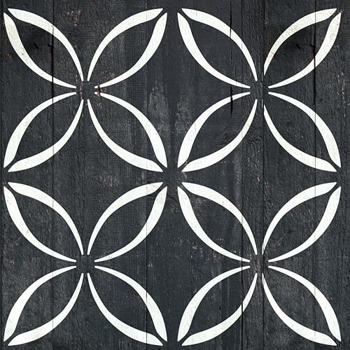 2pack 12 x 12 Tile Stencil Painting Stencil for Walls and Floors - Reusable - Stencils for Painting - Stencil for Home Decor (Design-4)