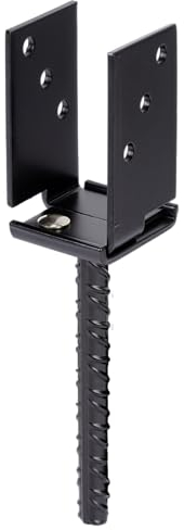 Alberts 215545 U-Pfostenträger - breitenverstellbar - Typ370 - schwarz - kunststoffbeschichtet