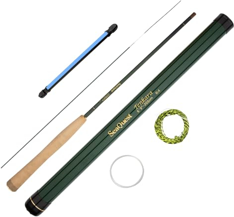 SeaQuest Tenkara 6‘9“ Fliegenfischrute inkl. Fliegen, Schnur, Schnurhalter, Starter-Set 6’9” 205 cm