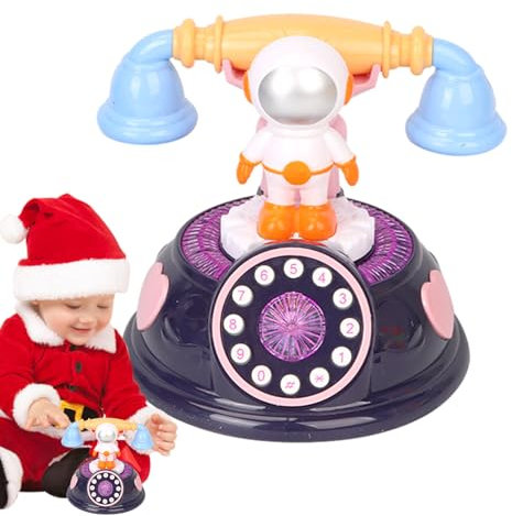 CENRF Giocattolo telefonico per Bambini,Giocattolo per Telefono Fisso con Filo per Bambini, Astronauta | Giocattolo per Telefono Fisso con Filo per Bambini, per l'arredamento della scrivania