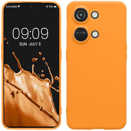 kwmobile Handyhülle für OnePlus Nord 3 5G Hülle - weiches Handy Silikon Case - Schutzhülle Cover - Fruity Orange