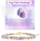 Farfume Armband Damen Edelstein Perlen Armbänder, Chakra 4mm Kristall Natürliche Echte Steine Schmuck Geschenke für Frauen(Hahnentritt-Amethyst)