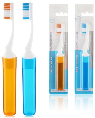 Tyqour 2 Stück Reisezahnbürste Klappbare Reise Zahnbürste, Tragbare Weiche Zahnbürste für Erwachsene und Kinder, Travel Toothbrush, Faltbare Reise Zahnbürste für Reisen Camping