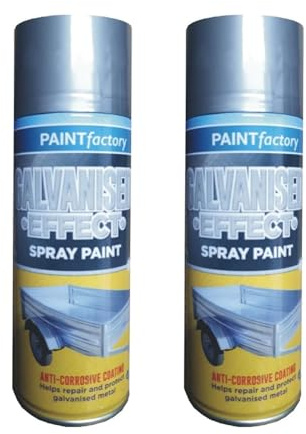 PNJB Metal Paint Galvanised Effect Spray Paint High-Density Repair & Protect Metal Paint Outdoor Spray, Long-Lasting Protection, Durable Anti-Corrosive Coating, DIY Enthusiast, (2 Pcs)
