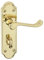 URBNLIVING Ashworth Metal Lever Latch Door Handles Set Round Rose Design, Suitable for Internal and External Use, Perfect for Home and Office Doors, Easy Installation (Polished Brass Bathroom)