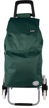 Cofan Carro de la Compra Plegable con 6 Ruedas | Sube escaleras | Bolsa de 42 litros | Bolsillo para congelados | Material: Hierro | Verde/Azul (Verde, 42 litros)