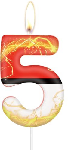 Cartoon 5 Birthday Candle, Anime Number 5 Candles for Cake, Girls Boys 5th Birthday Decoration, Anime Themed Party Decoration, Sparkle Candle Cake Toppers for Girls Boys Birthday Party Decorations