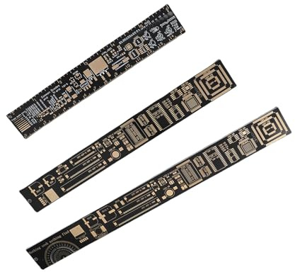 OVAQUIXI Multifunktionales Leiterplattenlineal, 26 cm x 16 cm x 19,8 cm, mit Winkelmessgerät und IC-Vergleichstabelle, für Elektronikingenieure