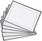 MATANA 6 Bandejas Rectangulares de Plástico Blanco con Borde Negro para Aperitivos - 30x23cm - Buffets, Bodas, Cumpleaños, Navidad, Fiestas - Resistentes y Reutilizables