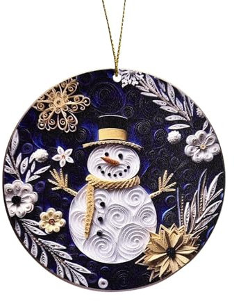 Christmas Ornament Decorations Christmas Mysterious Navy Blue And Gold Craft Pendant Christmas Acrylic Decoration Home Car Art Decoration Xmas Gifts For Kids Girls Boys Toddler New Baby