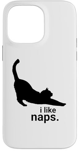 iPhone 14 Pro Max FUNNY CAT I Like Naps Cute Kitten Silhouette Case