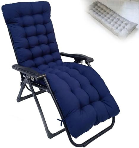 Liegenauflage, Auflage Gartenliege 7cm Dicke, für Deckchair, Sonnenliege, Feldbett, Schwungliege(Navy Blue,48 * 120cm)