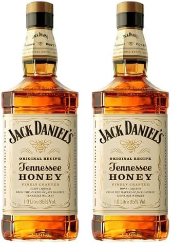 Jack Daniels Tennessee Honey Bourbon Whisky Alcool 35% Vol., 1L (Lot de 2)