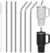 Reusable Stainless Steel Straws,6 Pcs Metal Drinking Straws Extra Long Straws Bent & Straight Straws with 1 Cleaning Brush for Smoothie, Milkshake, Cocktail and Hot Drinks