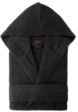 Top Towel Elegant-Accappatoio per Donna e Uomo 100% Cotone, 500 g/m² -Opzione con o Senza Cappuccio-Morbido e Assorbente per Doccia, Spa e Piscina, Nero, XL Unisex-Adulto