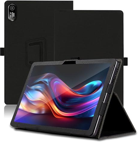 Case for Acer Iconia Tab V10 10.1 inch, Acer Iconia Tab V10 Tablet Case, Folding Stand Protective Cover with Pencil Holder and Wrist Strap, Full Protection. (Black)