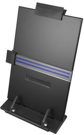 Veemoon Adjustable Document Holder Stand for Desk Portable Metal Recipe Holder Adjustable Clip Foldable Book Reading Rack for Students and Office Use