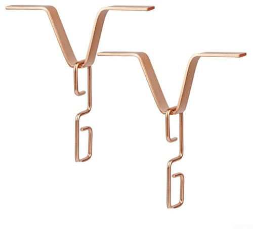 Gutter Accessory Set of Two Drainpipe Hooks for Hanging and Connecting Rain Chains Seamlessly (Gold)