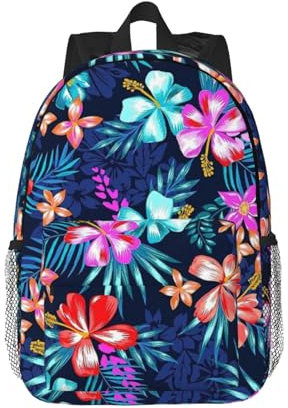 ZTPOWQA Floral Blue Print Comfort Backpack Travel College School Bag Laptop Compartment Outdoor Enthusiasts